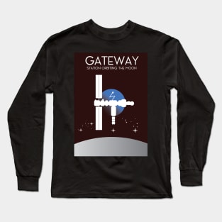 Gateway Space Station orbing the Moon Long Sleeve T-Shirt